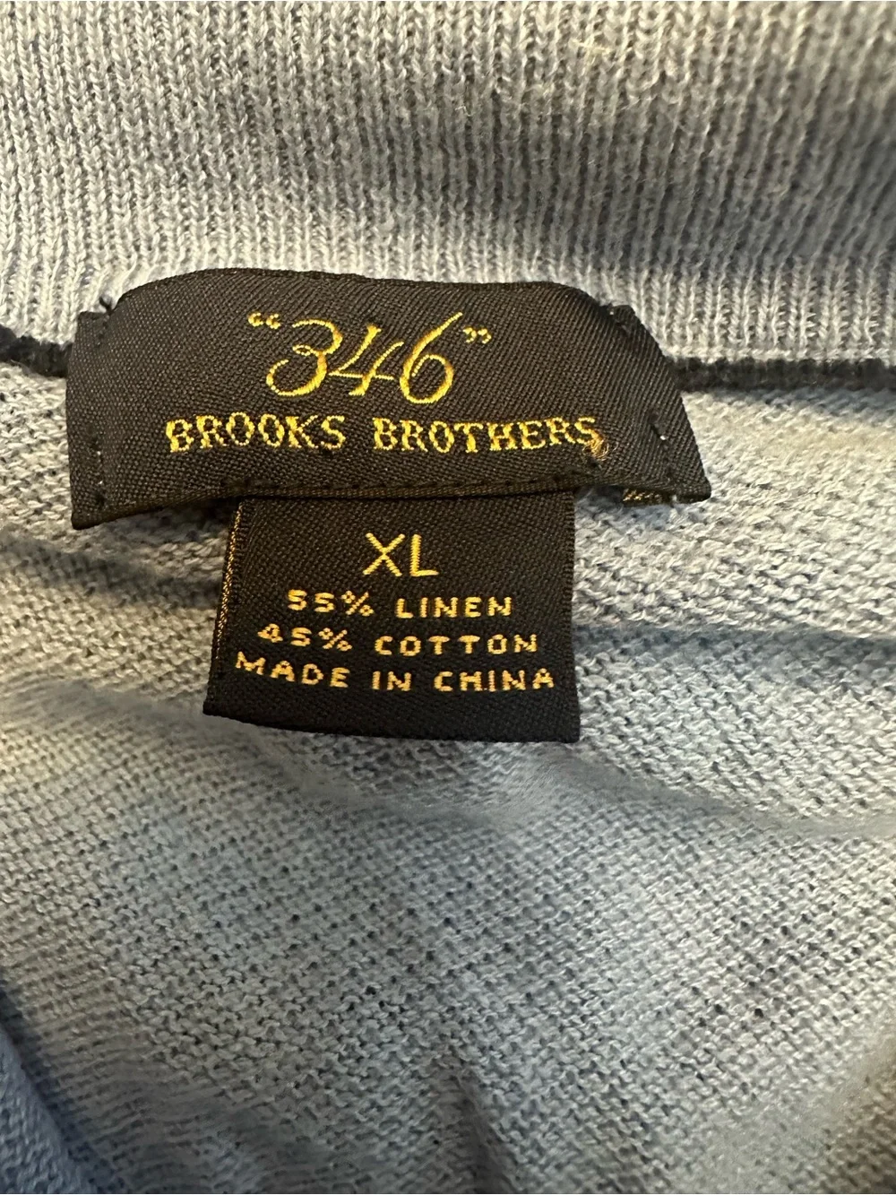 Brooks Brothers Light Blue Quarter-Zip Sweater